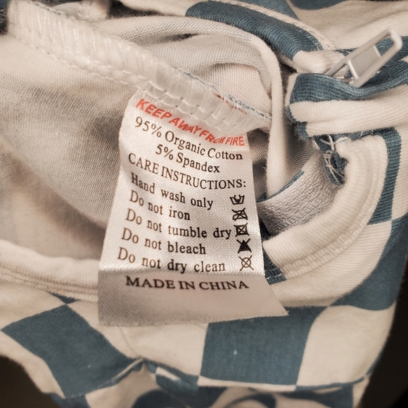 Bella Berry One-piece Footless Sleeper White|Green Check Baby 3-6 Months - Picture 4 of 4